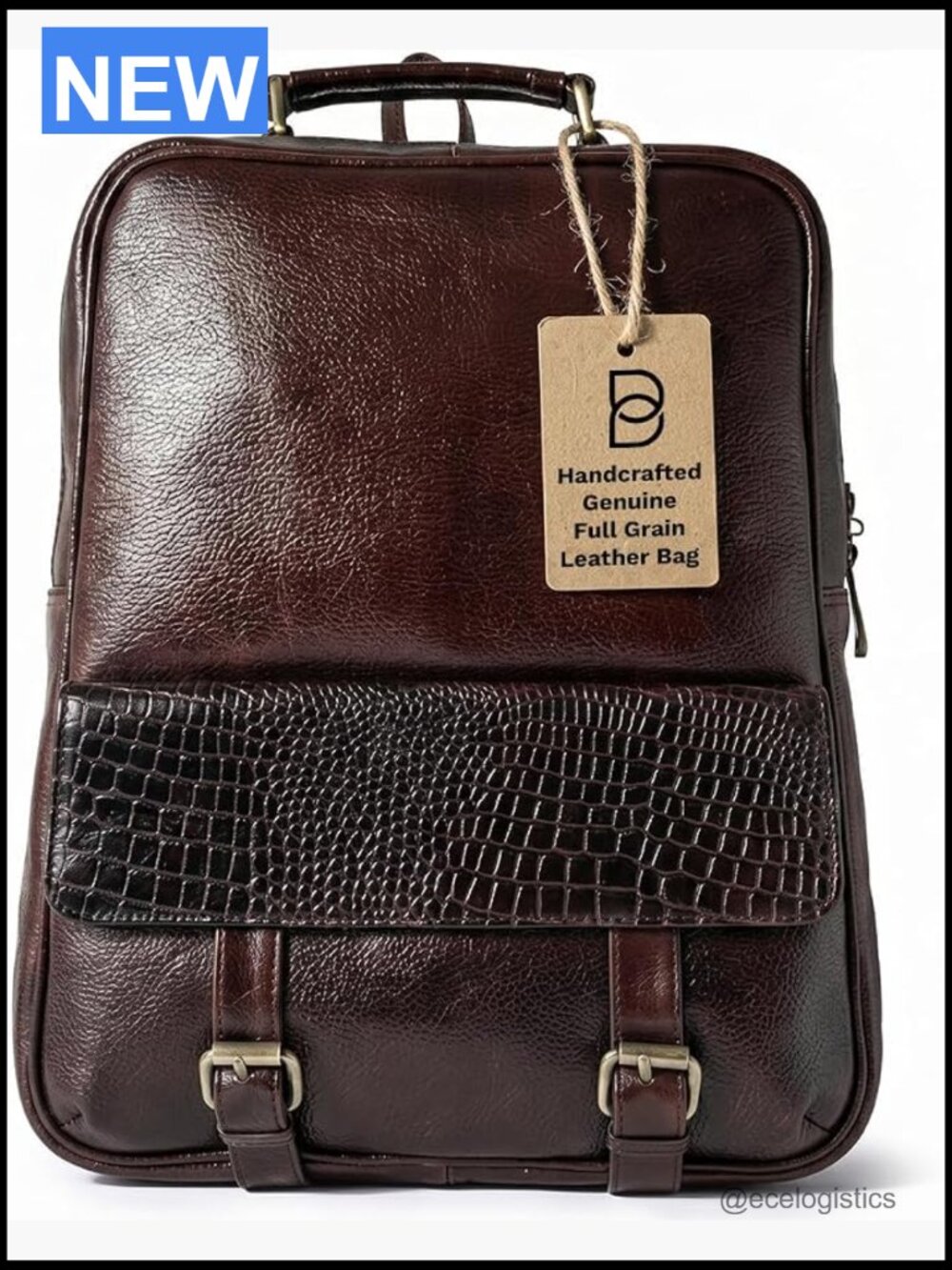 Luxury Genuine Leather Laptop Backpack for Business Travel